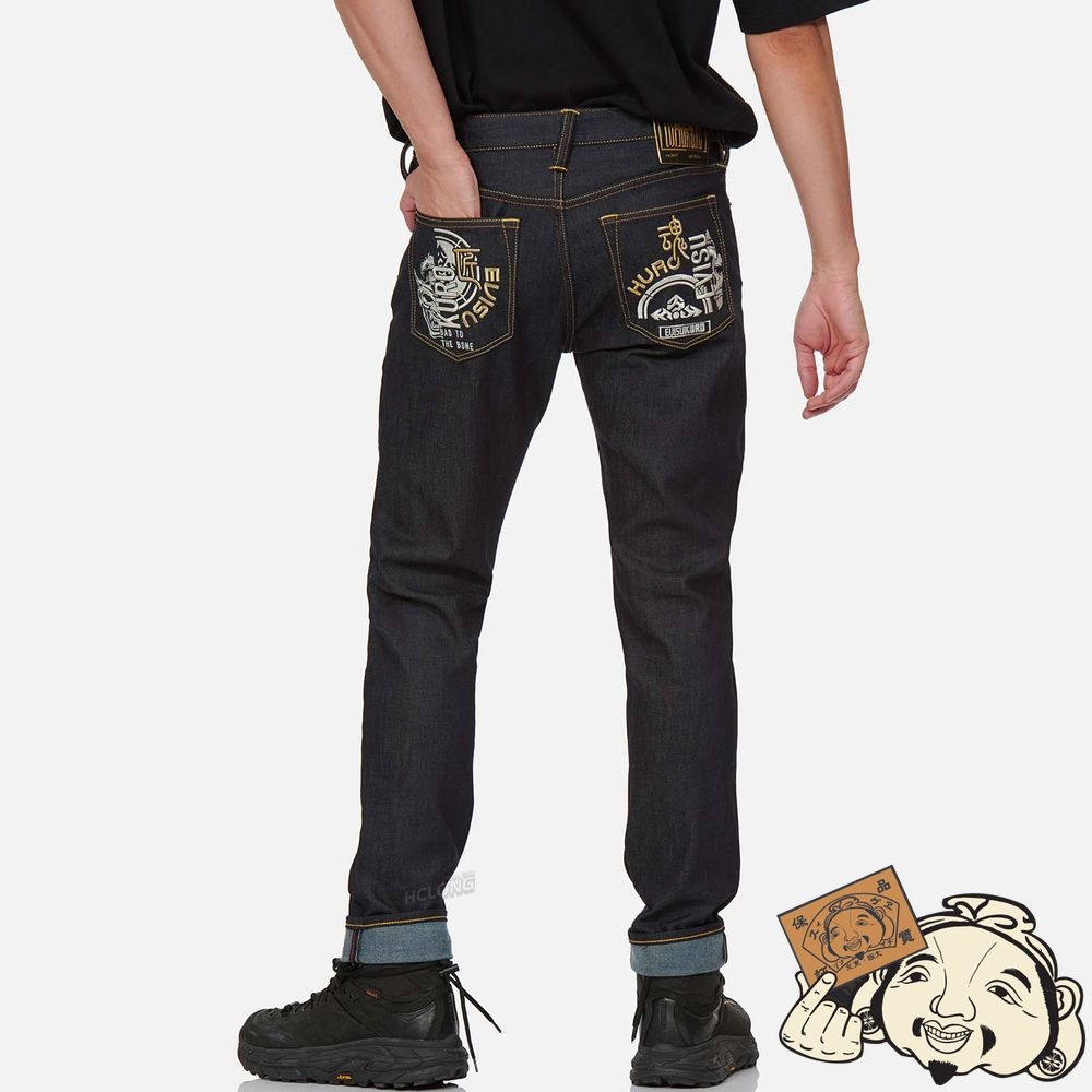 Men Evisu HANNYA AND KAMON EMBROIDERED CARROT FIT JEANS #2017 Indigo | 968ZCKLTW