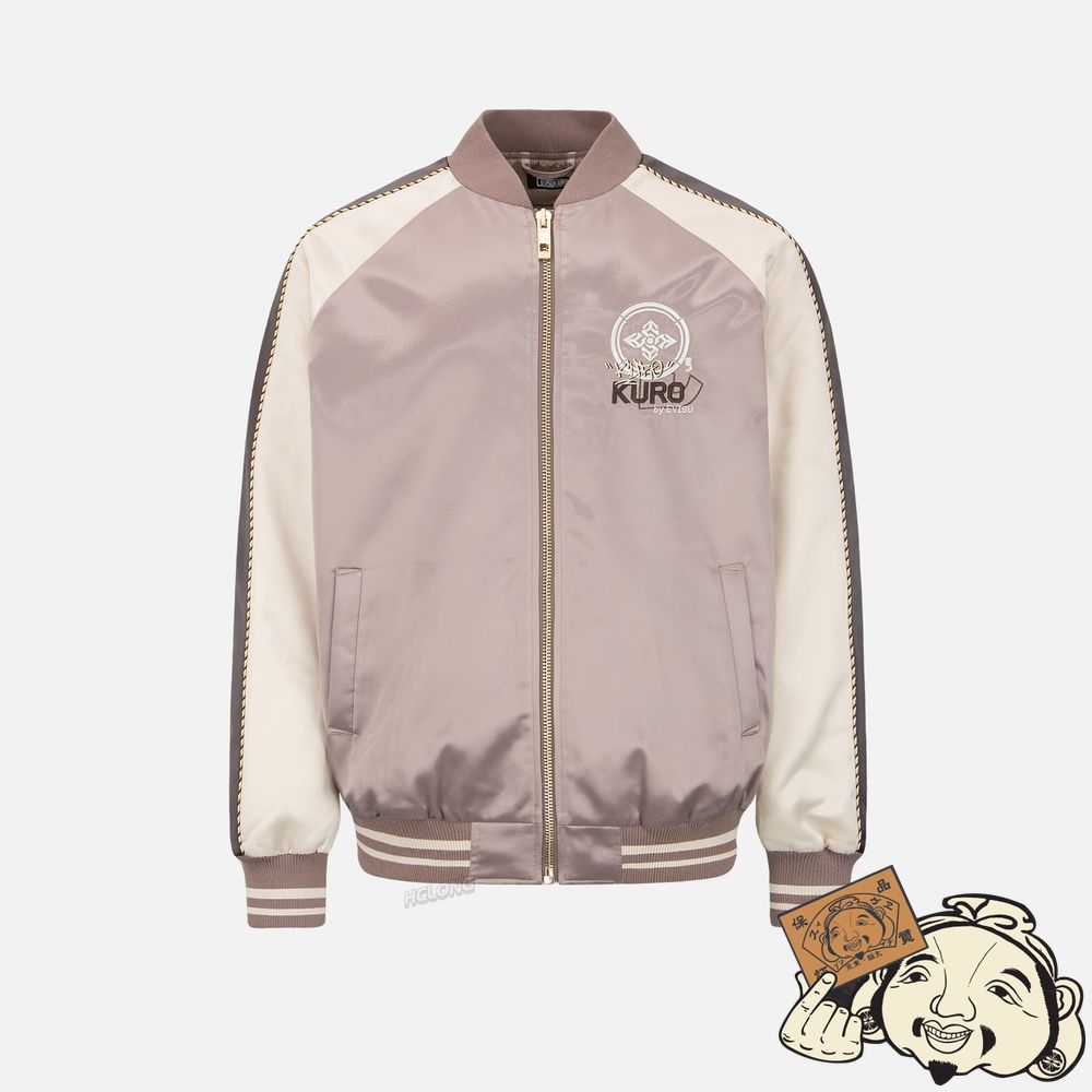 Men Evisu HANNYA EMBROIDERY PANELLING PADDED SOUVENIR JACKET Beige | 375RLVWYH
