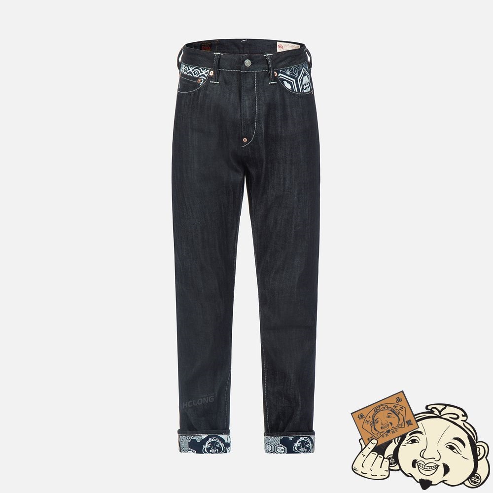 Men Evisu JAPANESE PATTEN DAICOCK CARROT FIT JEANS #2017 Indigo | 925ECIRYB