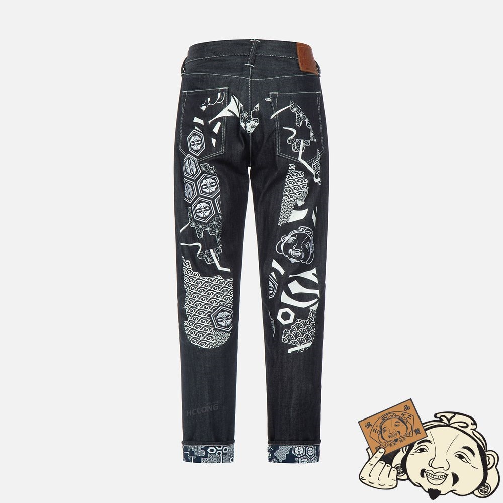 Men Evisu JAPANESE PATTEN DAICOCK CARROT FIT JEANS #2017 Indigo | 925ECIRYB