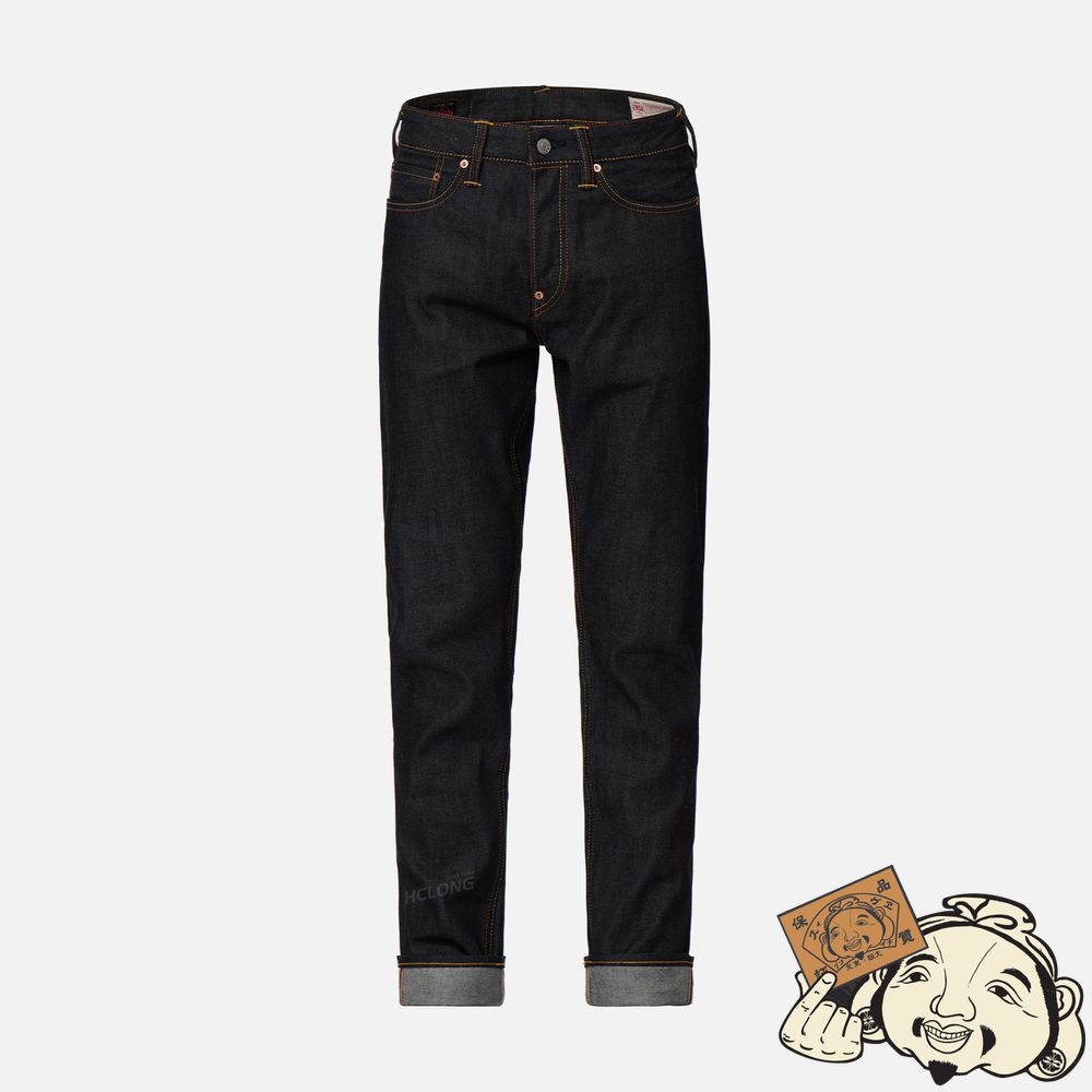 Men Evisu JAPANESE-PATTERN KAMON AND LOGO EMBROIDERY CARROT-FIT JEANS #2017 Indigo | 312HGASUX
