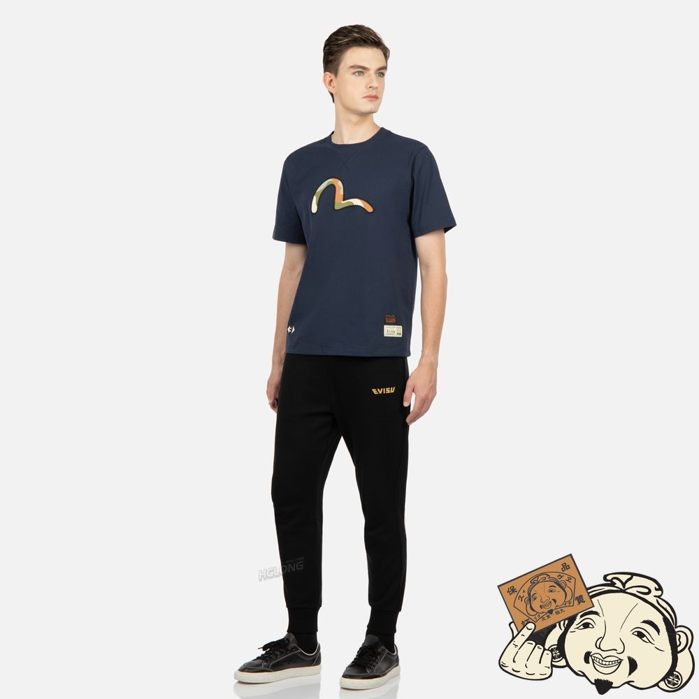 Men Evisu KAMON AND DAICOCK PRINT SWEATPANTS Noir | 915TEYLVW