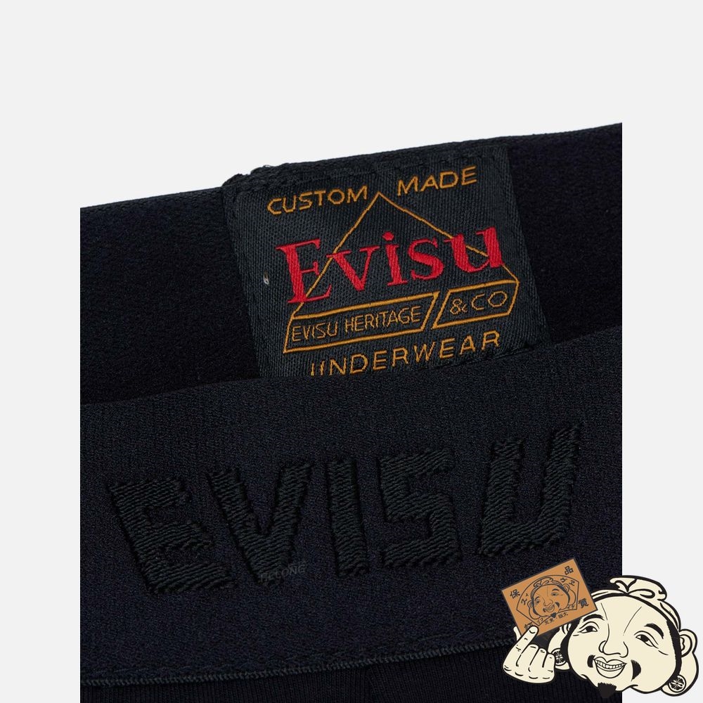 Men Evisu KAMON AND LOGO PRINT TRUNKS Noir | 069ZHTEAW