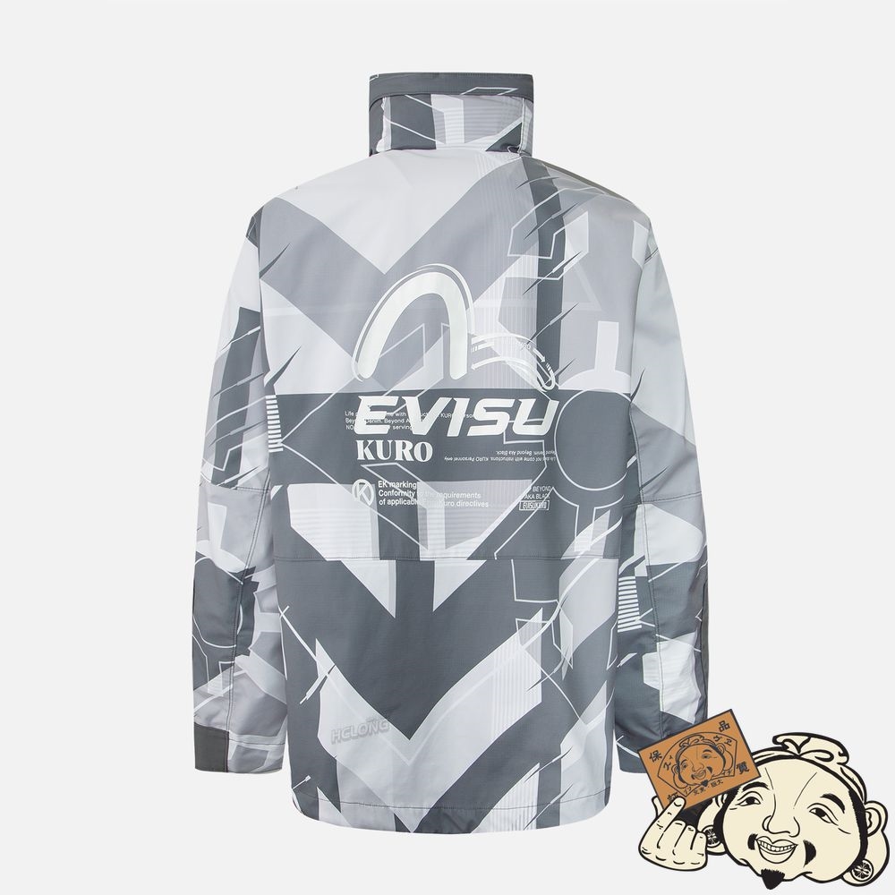 Men Evisu KAMON CAMO PRINT FUNCTIONAL OUTDOOR JACKET MULTIPLE | 140DVOLIH
