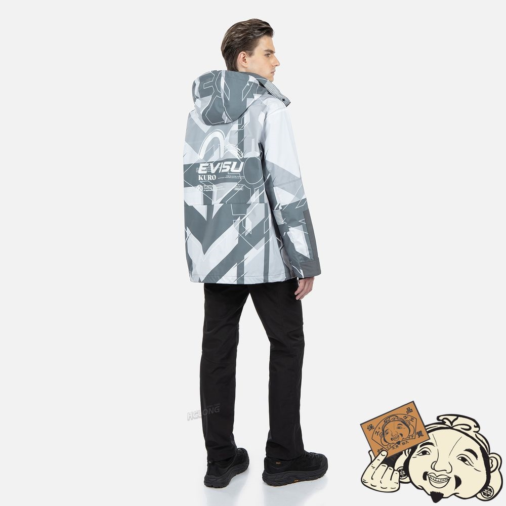 Men Evisu KAMON CAMO PRINT FUNCTIONAL OUTDOOR JACKET MULTIPLE | 140DVOLIH