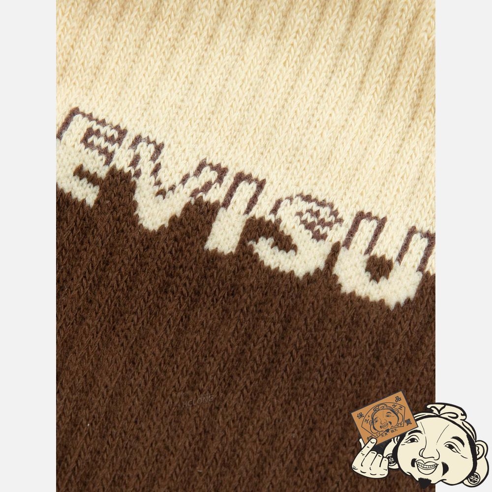 Men Evisu KAMON JACQUARD COLOR-BLOCKING LONG SOCKS Kaki | 759IHSVKZ