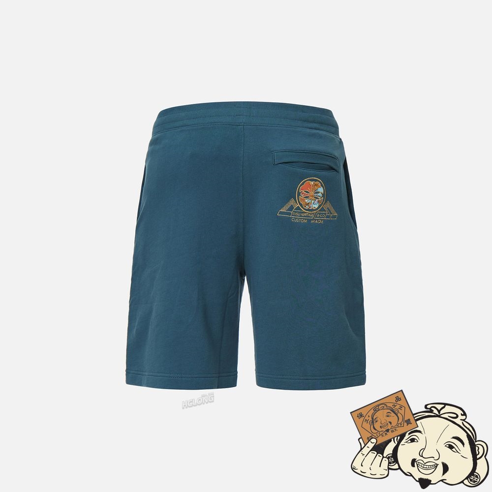 Men Evisu KAMON PRINT AND EMBROIDERY SWEAT SHORTS Paon | 130KSXTYN