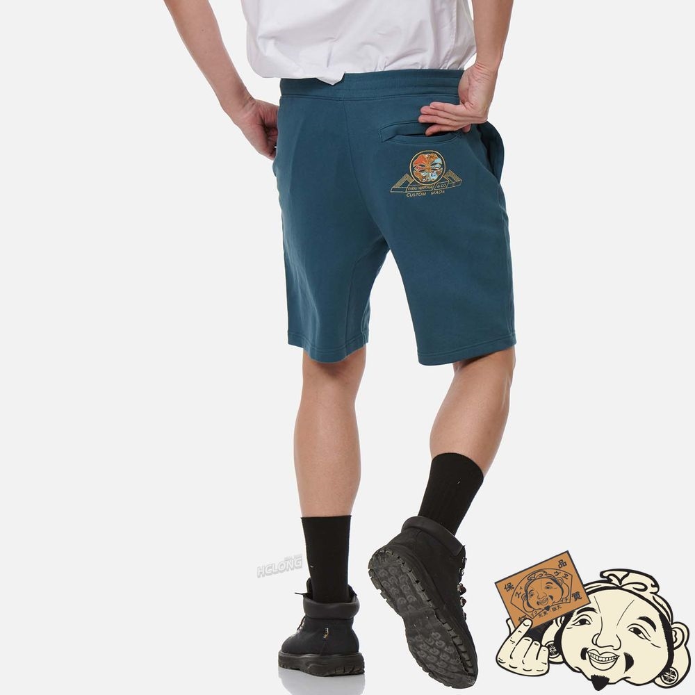 Men Evisu KAMON PRINT AND EMBROIDERY SWEAT SHORTS Paon | 130KSXTYN