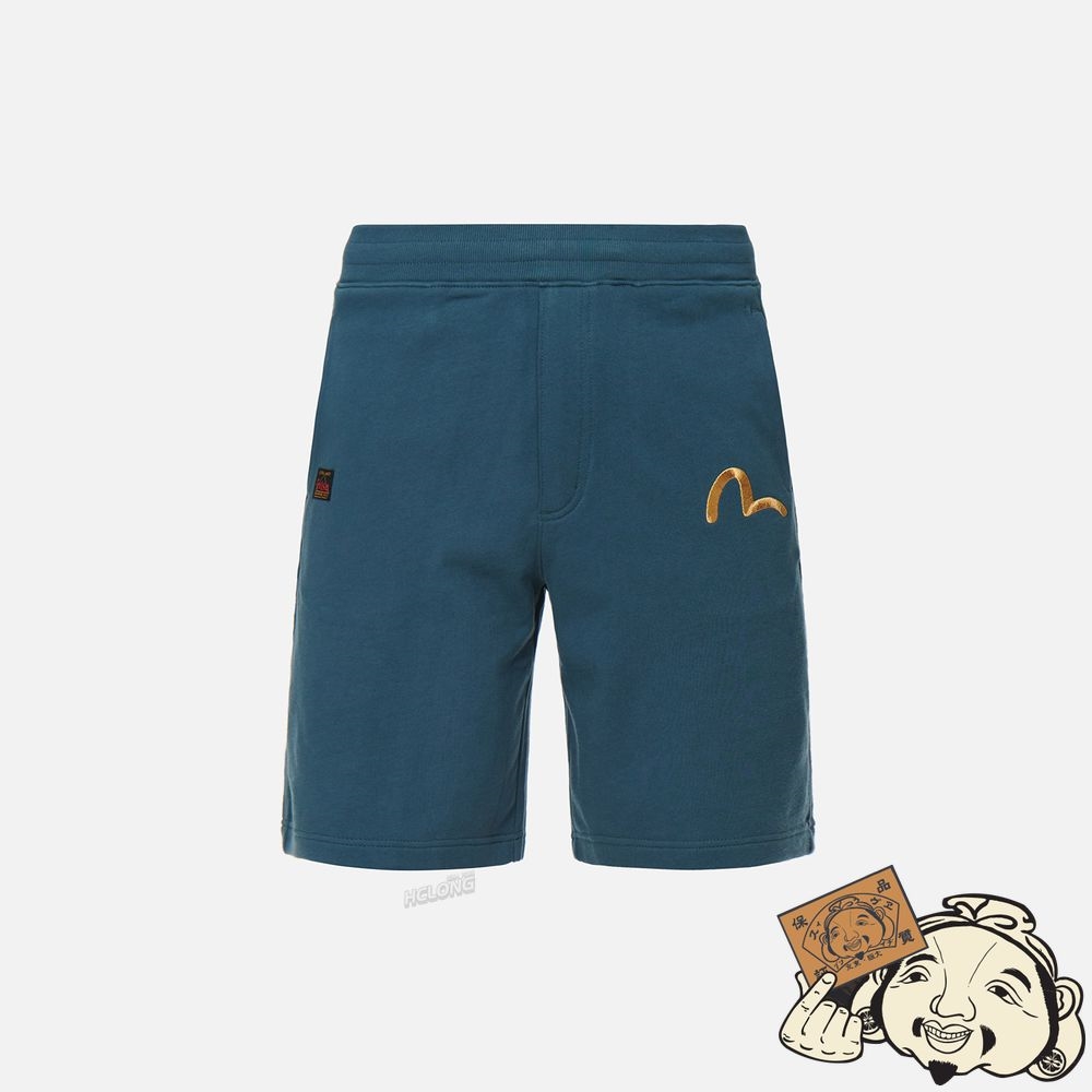Men Evisu KAMON PRINT AND EMBROIDERY SWEAT SHORTS Paon | 130KSXTYN