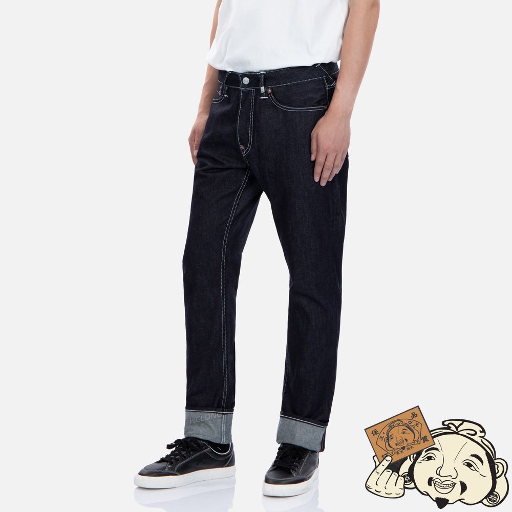 Men Evisu KAMON PRINT CARROT-FIT JEANS #2017 Indigo | 057NQEMPW