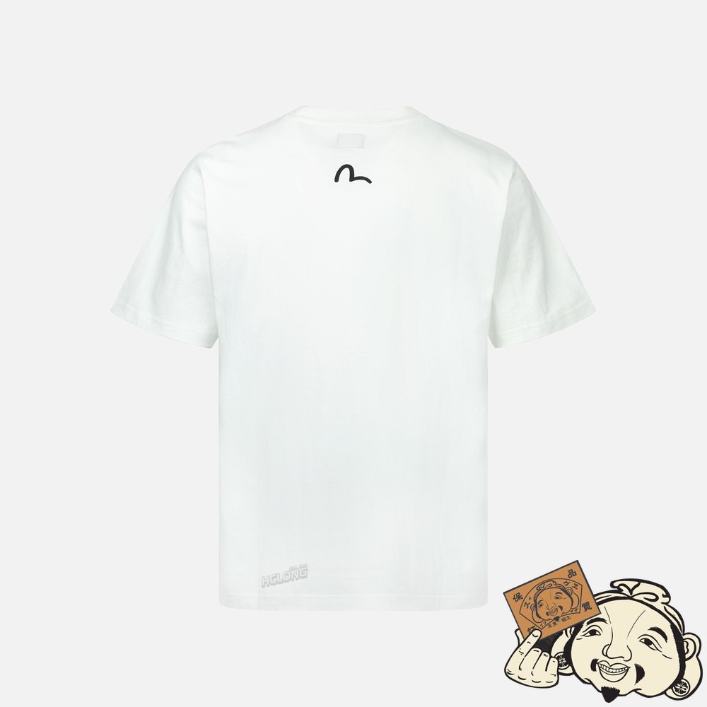 Men Evisu KAMON PRINT T-SHIRT Blanche | 906KXGHZE