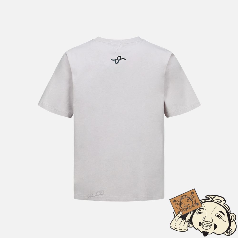 Men Evisu KAMON WITH SEAGULL PRINT T-SHIRT Violette Clair | 750XJVZMK