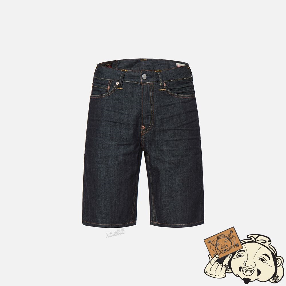 Men Evisu KOMAINU-PATTERN SEAGULL DENIM SHORTS Indigo | 254AKJHFX