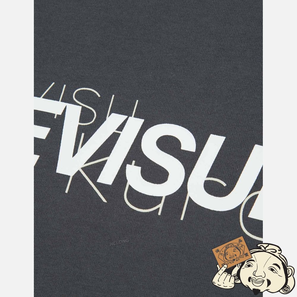 Men Evisu LAYERED LOGO PRINT T-SHIRT CHARCOAL | 906PCFEZJ