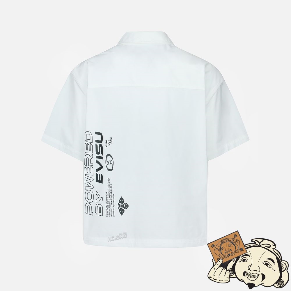 Men Evisu LOGO AND SEAGULL EMBROIDERY UTILITY SHIRT Blanche | 645NOMBZW