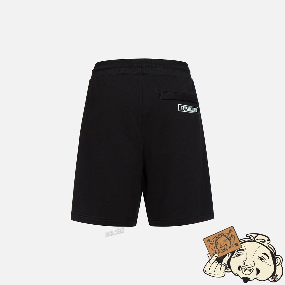 Men Evisu LOGO AND SEAGULL PRINT SWEAT SHORTS Noir | 587RPWNDV