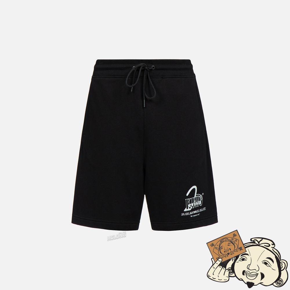 Men Evisu LOGO AND SEAGULL PRINT SWEAT SHORTS Noir | 587RPWNDV