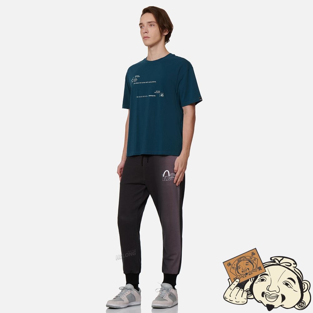 Men Evisu LOGO AND SLOGAN PRINT T-SHIRT Paon | 279FEXVPL