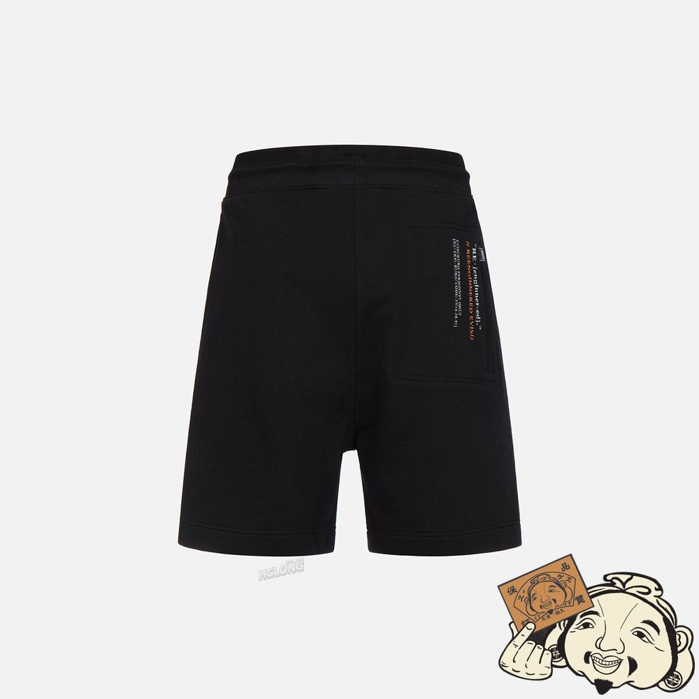 Men Evisu LOGO EMBROIDERY SWEAT SHORTS Noir | 598GMWCQO