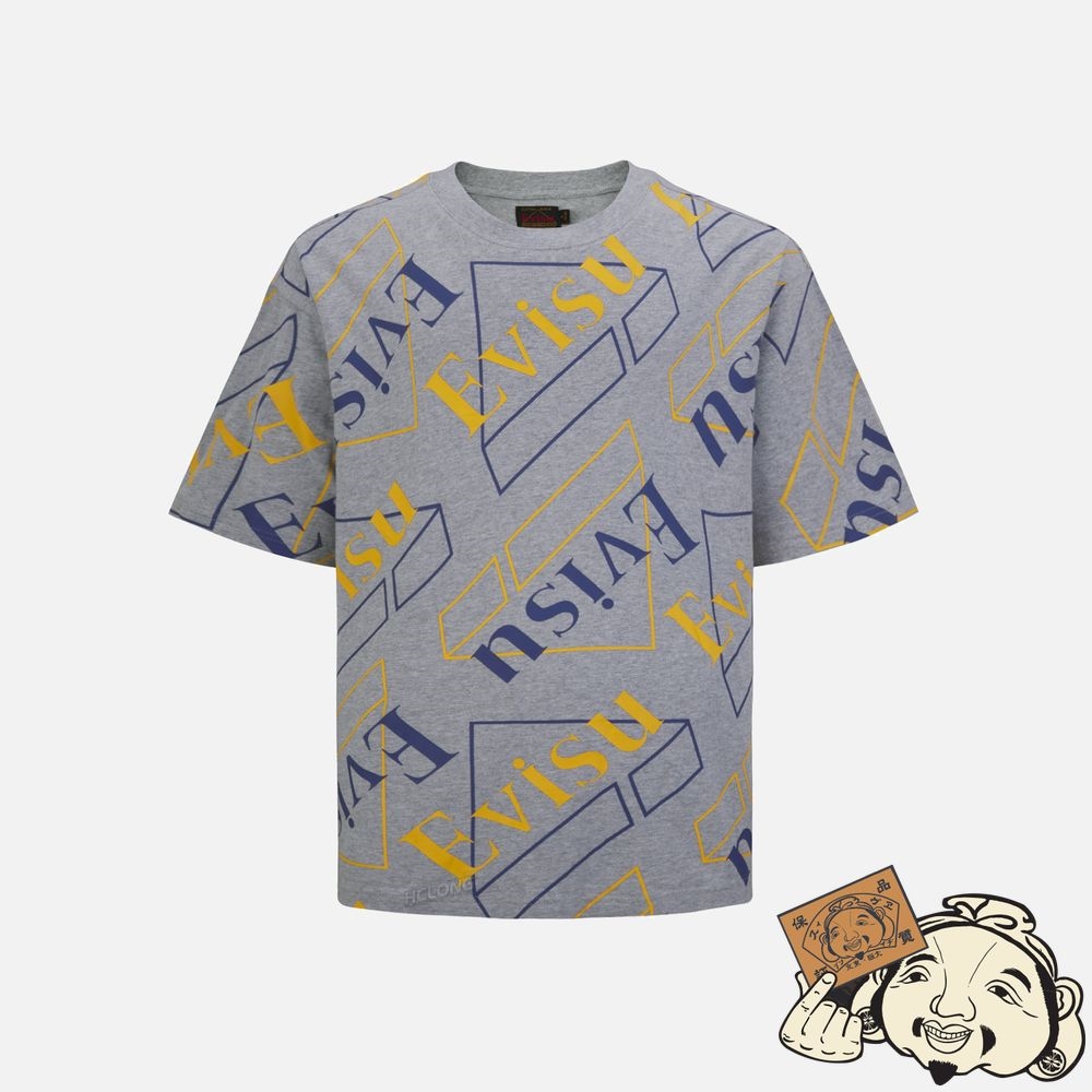 Men Evisu LOGO MONOGRAM PRINT T-SHIRT | 549KQUVTE