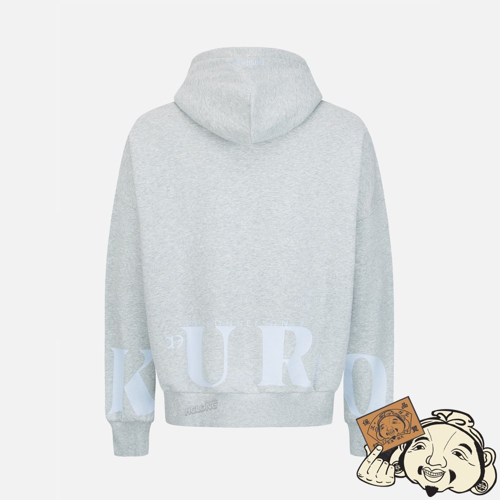 Men Evisu LOGO PRINT OVERSIZED HOODIE Grise | 628CRMKOV