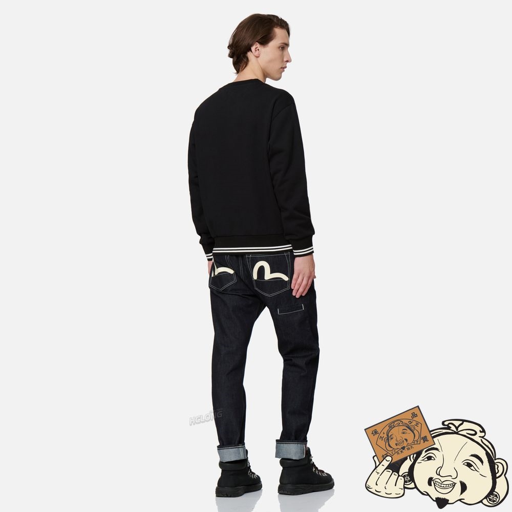 Men Evisu LOGO PRINT SWEATSHIRT Noir | 817DRNUOL