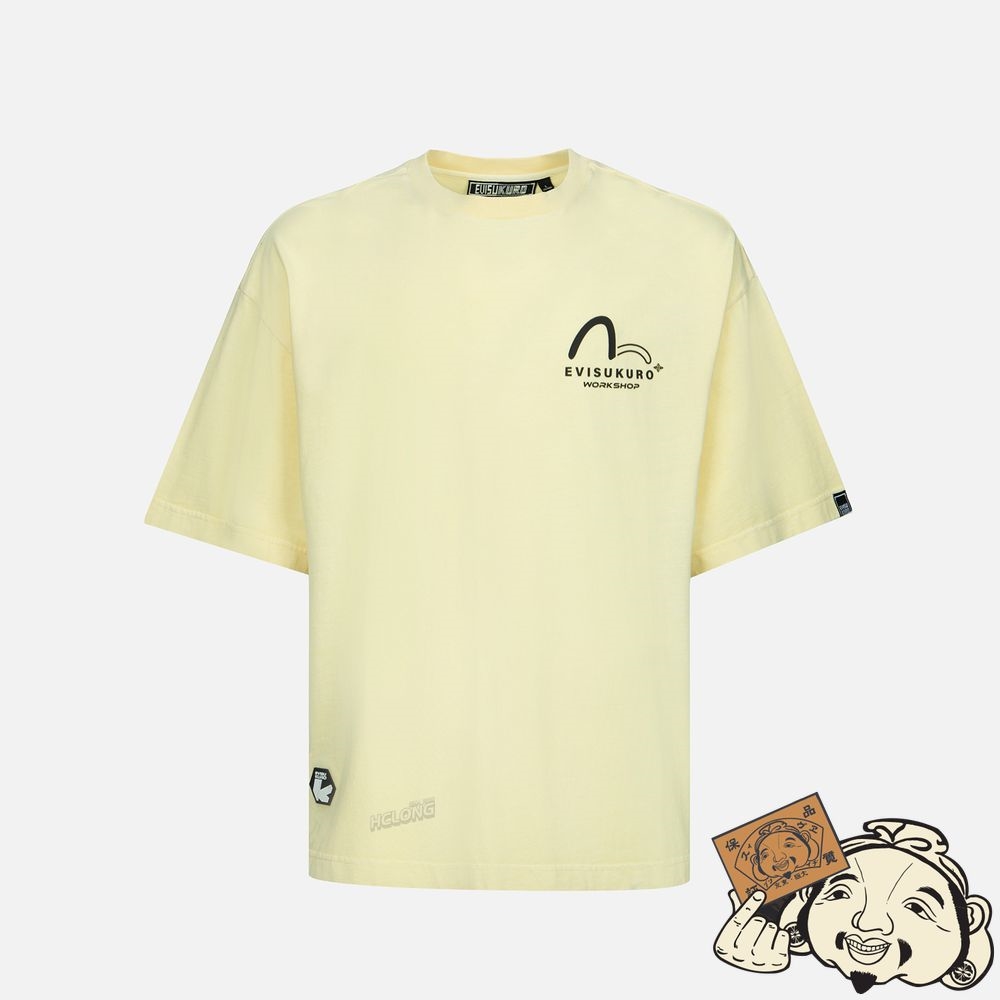 Men Evisu LOGO PRINT TRIO T-SHIRT Jaune | 839EGCJWT
