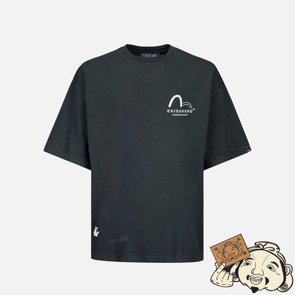 Men Evisu LOGO PRINT TRIO T-SHIRT Noir | 971EIJWCY