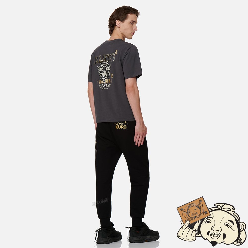 Men Evisu MELTING HANNYA SKULL PRINT T-SHIRT CHARCOAL | 925ZSATPH