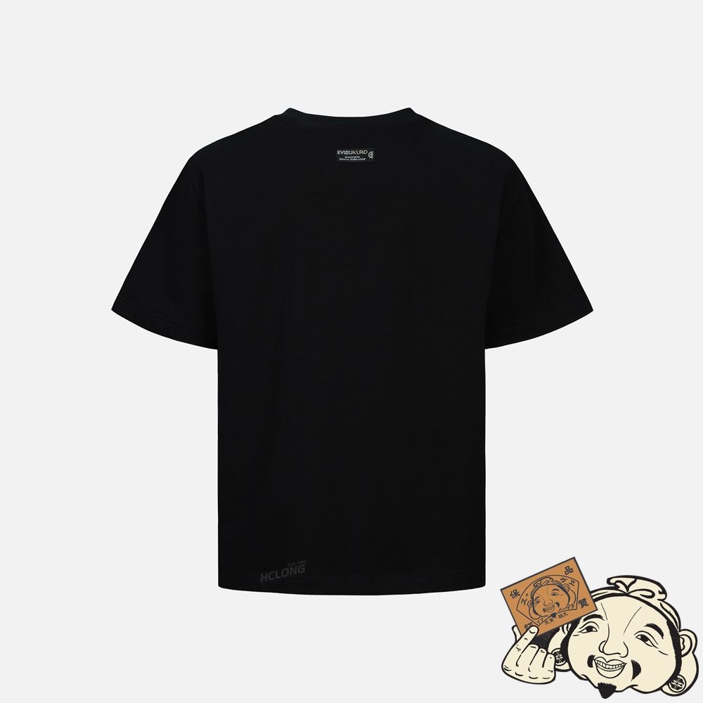Men Evisu MESH-PATTERN LOGO EMBROIDERY T-SHIRT Noir | 736NRLXIG