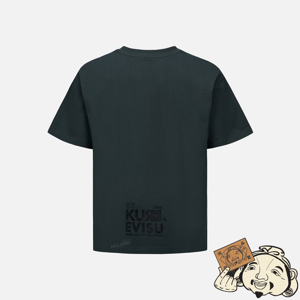 Men Evisu MOCK-NECK LOGO T-SHIRT CHARCOAL | 025WNUMZF