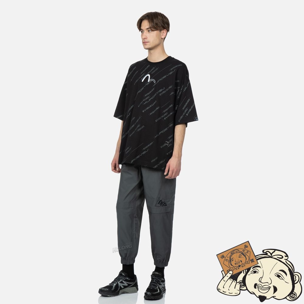 Men Evisu MONOGRAM LOGO PRINT T-SHIRT Noir | 397PYGWFN