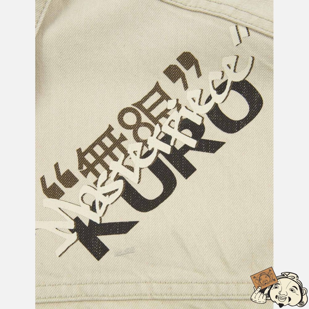 Men Evisu MONOGRAM PRINT DENIM JACKET Beige | 905YOWIZS