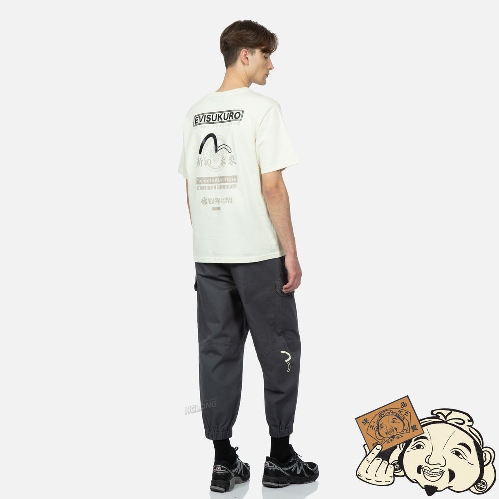 Men Evisu MULTI GRAPHICS PRINT T-SHIRT Blanche | 943GHFQKD
