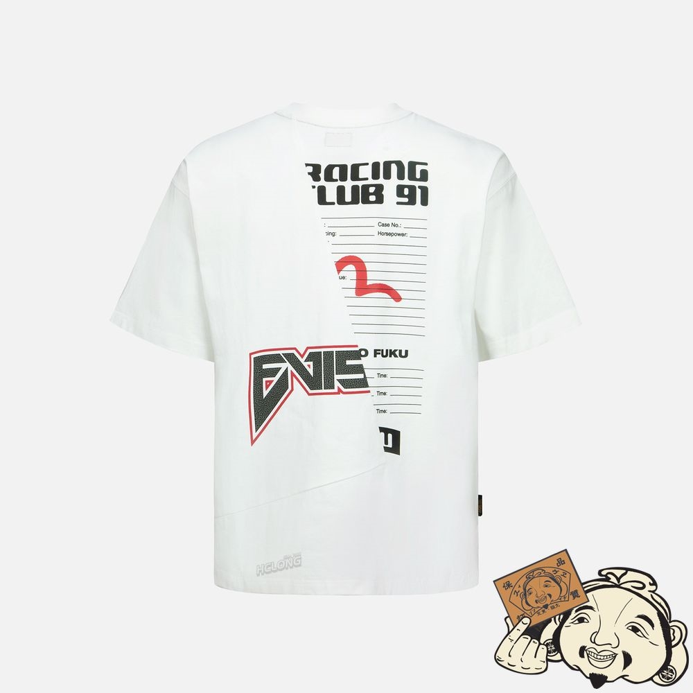 Men Evisu MULTI-LOGO AND GRAPHIC PRINT PATCHWORK T-SHIRT Blanche | 948KMJVLH