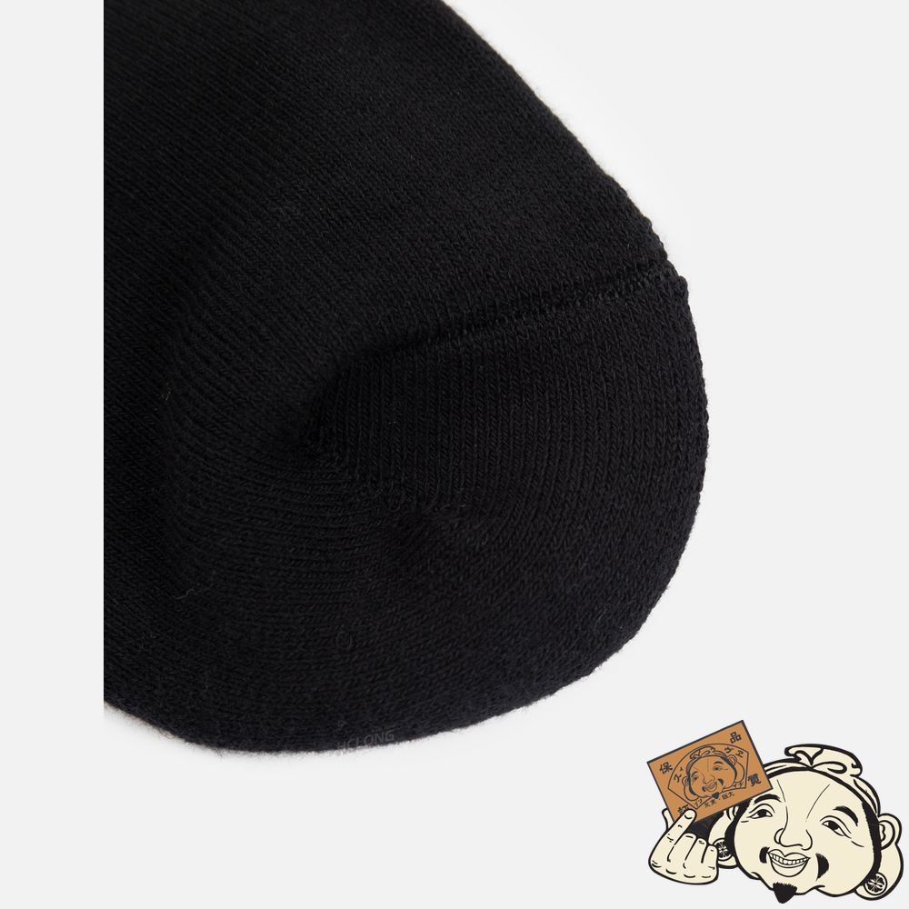 Men Evisu MULTI-LOGO AND SLOGAN JACQUARD LONG SOCKS Noir | 549LMUVJT