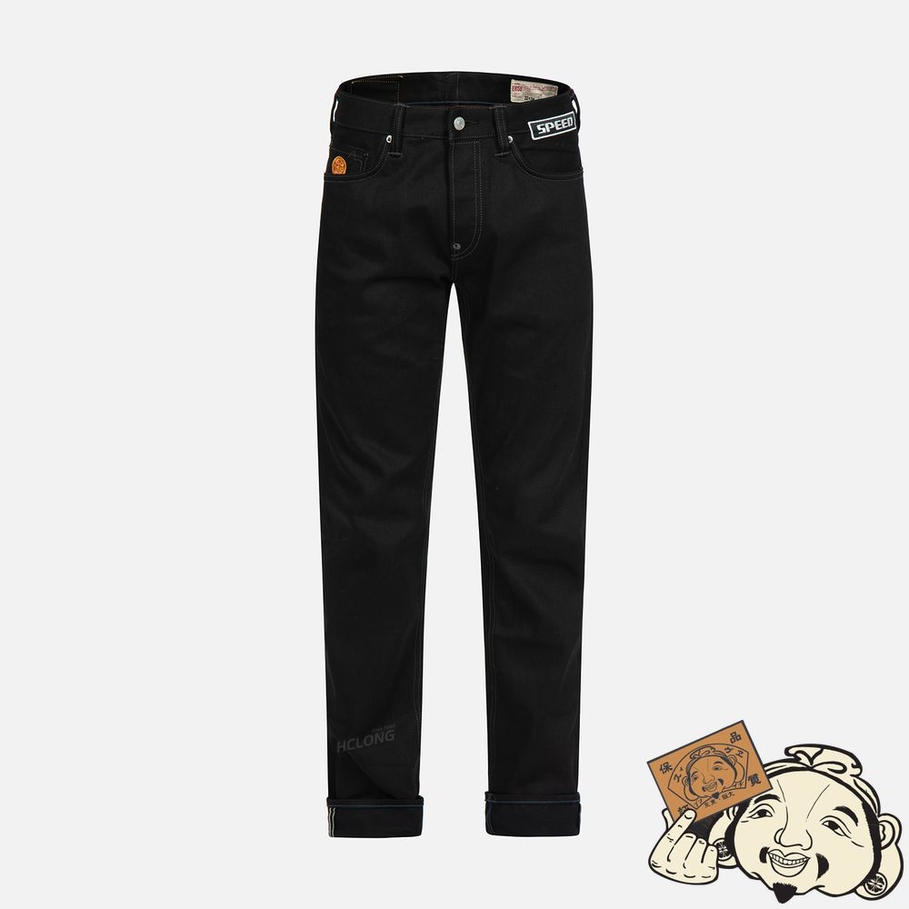 Men Evisu MULTI-LOGO EMBROIDERY SLIM-FIT JEANS #2010 Noir | 813LECQDP