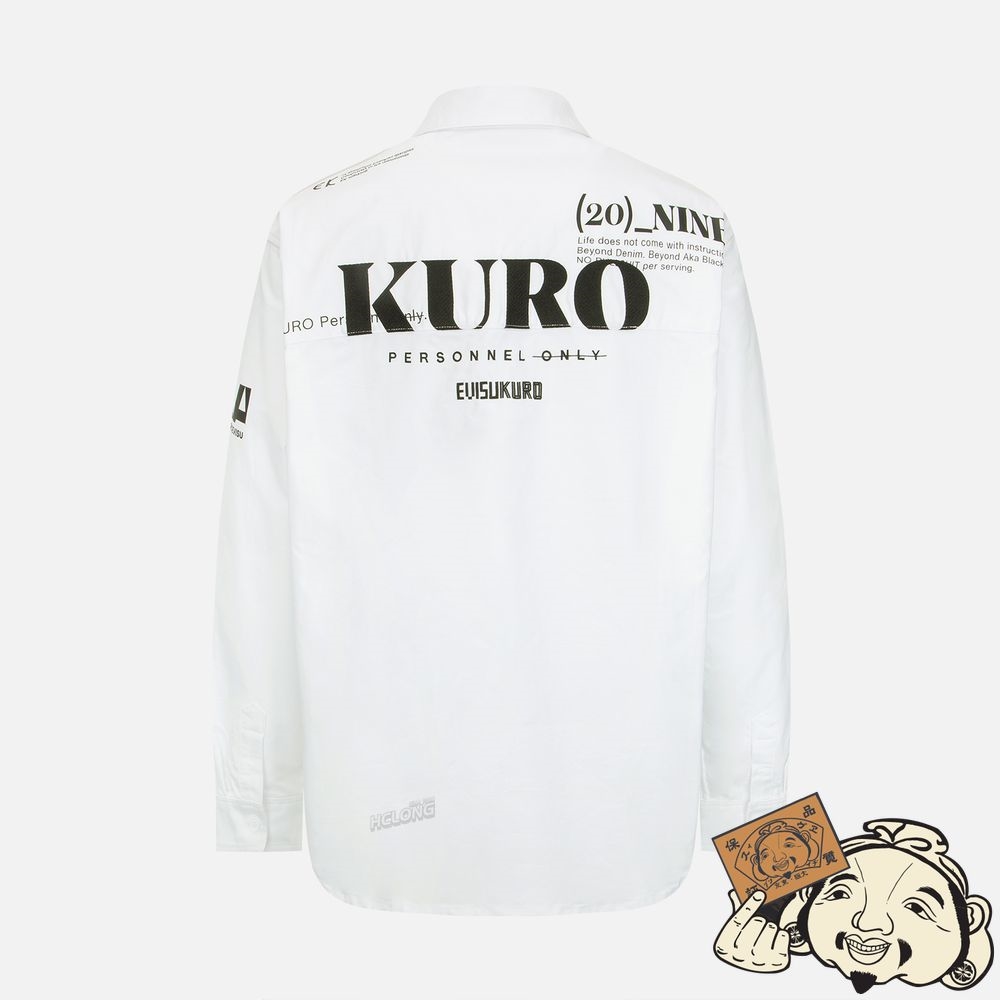 Men Evisu MULTI LOGO PRINT CARGO SHIRT Blanche | 456SYEXVL