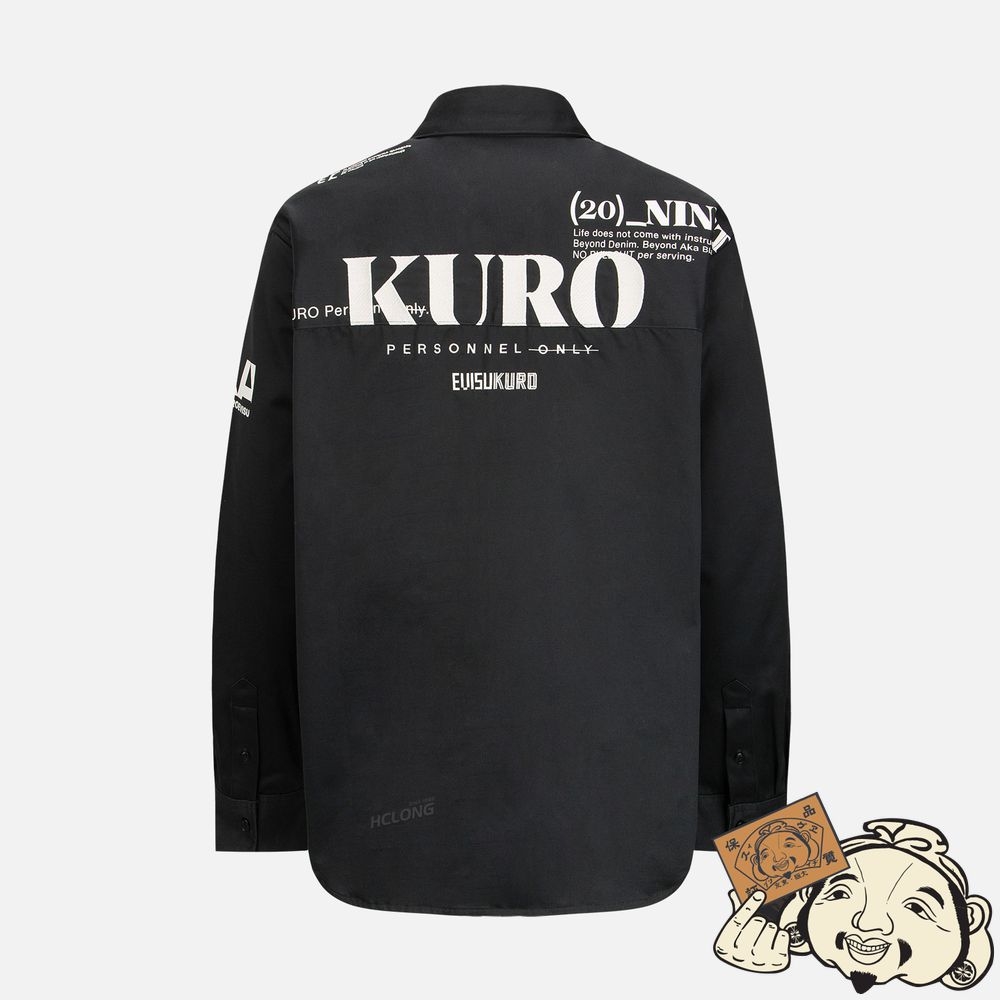 Men Evisu MULTI LOGO PRINT CARGO SHIRT Noir | 208ZBNORP