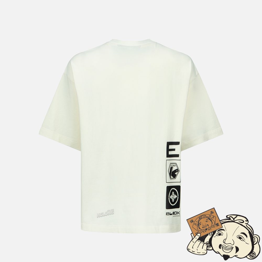 Men Evisu MULTI-LOGO PRINT T-SHIRT Blanche | 943ZXOCEI