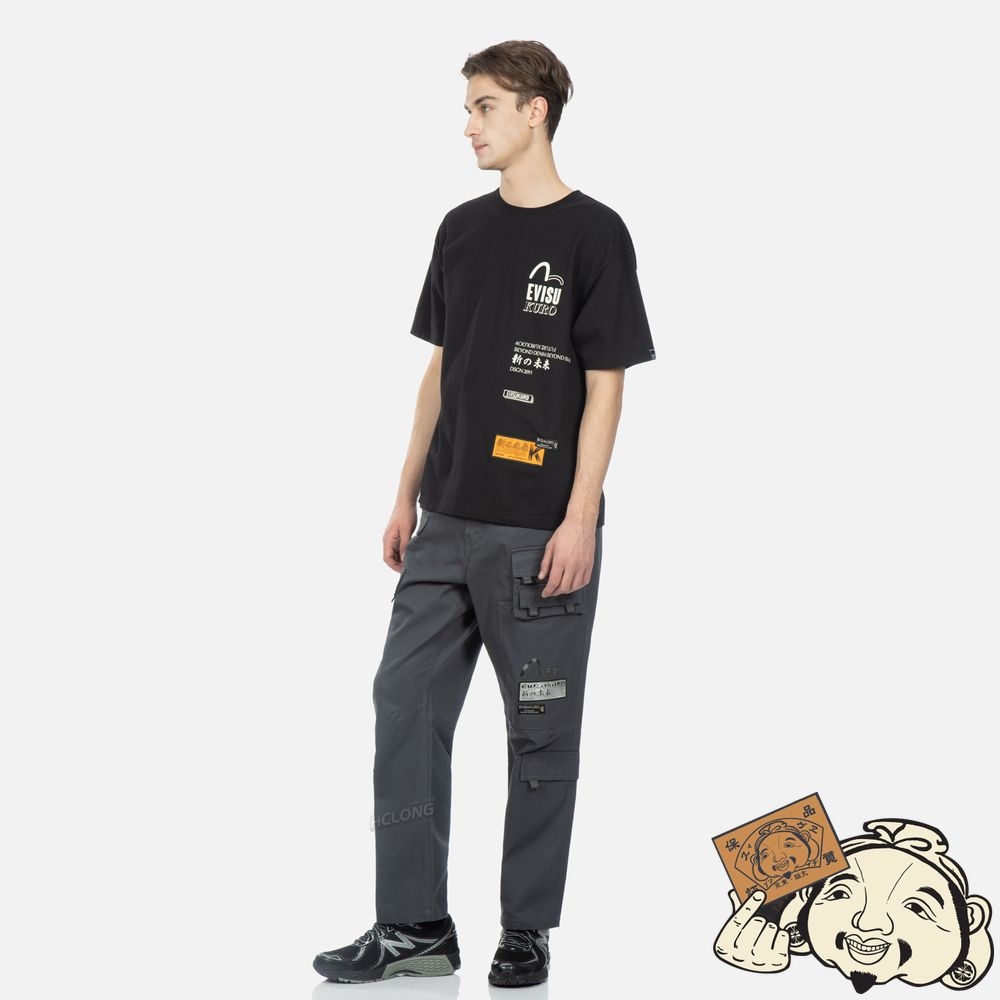 Men Evisu MULTI POCKETS CARGO PANTS CHARCOAL | 293KICSUQ