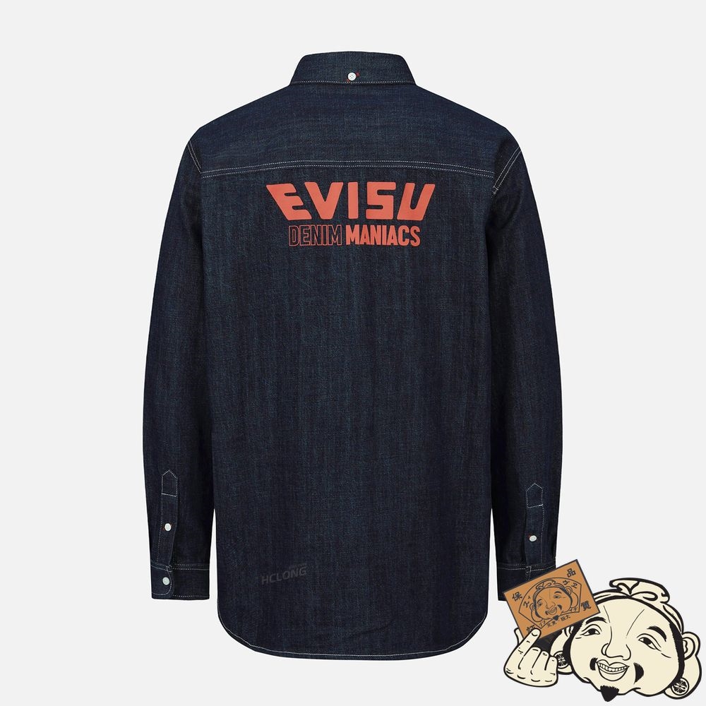 Men Evisu MULTI-POCKET DENIM SHIRT Indigo | 706YRIKLV
