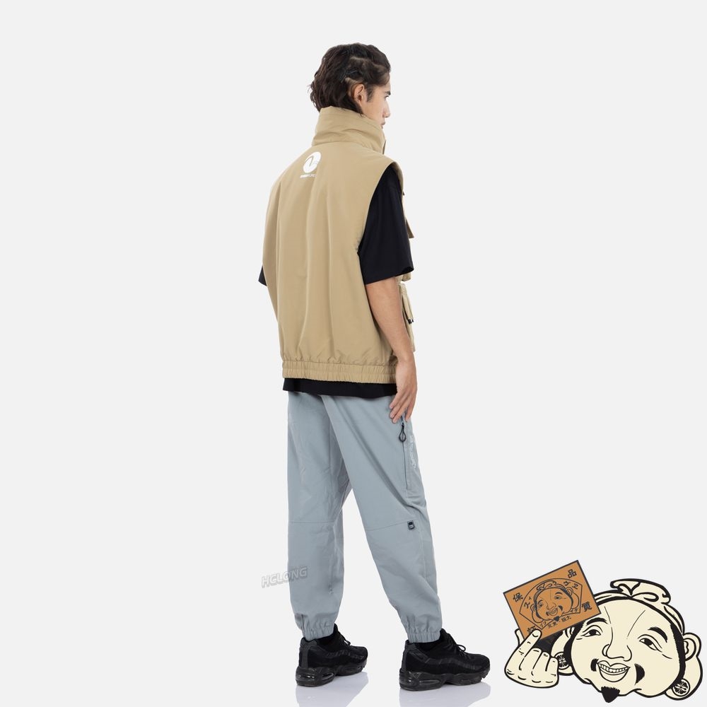 Men Evisu MULTI POCKET PADDED VEST JACKET Beige | 417TVOSEZ