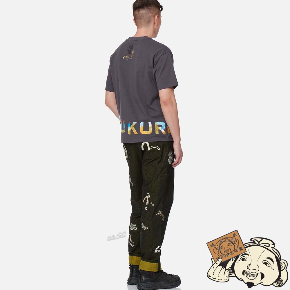 Men Evisu MULTI-POCKET STRAIGHT-LEG DENIM JEANS Noir | 907LPGNBW