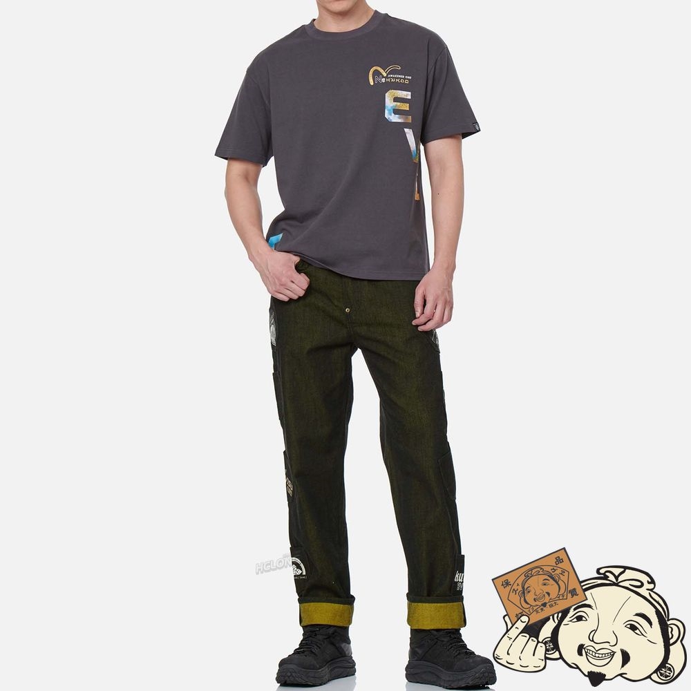 Men Evisu MULTI-POCKET STRAIGHT-LEG DENIM JEANS Noir | 907LPGNBW
