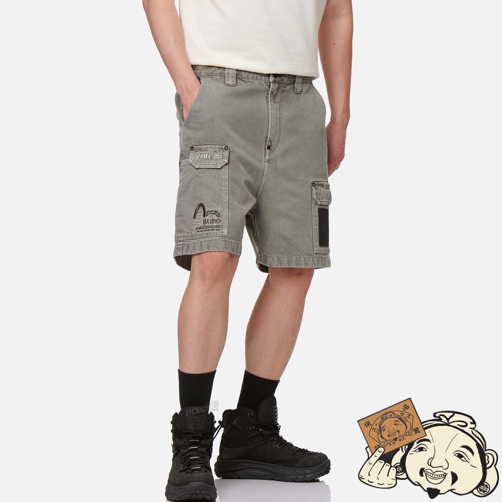 Men Evisu MULTI POCKET VINTAGE DENIM SHORTS Grise | 903JTIDRU
