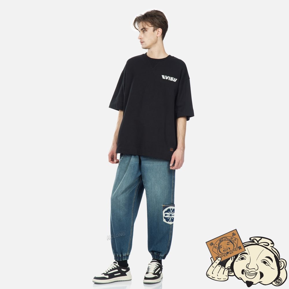 Men Evisu MULTI-POCKET WASHED DENIM JOGGERS Indigo | 428HIKEWM