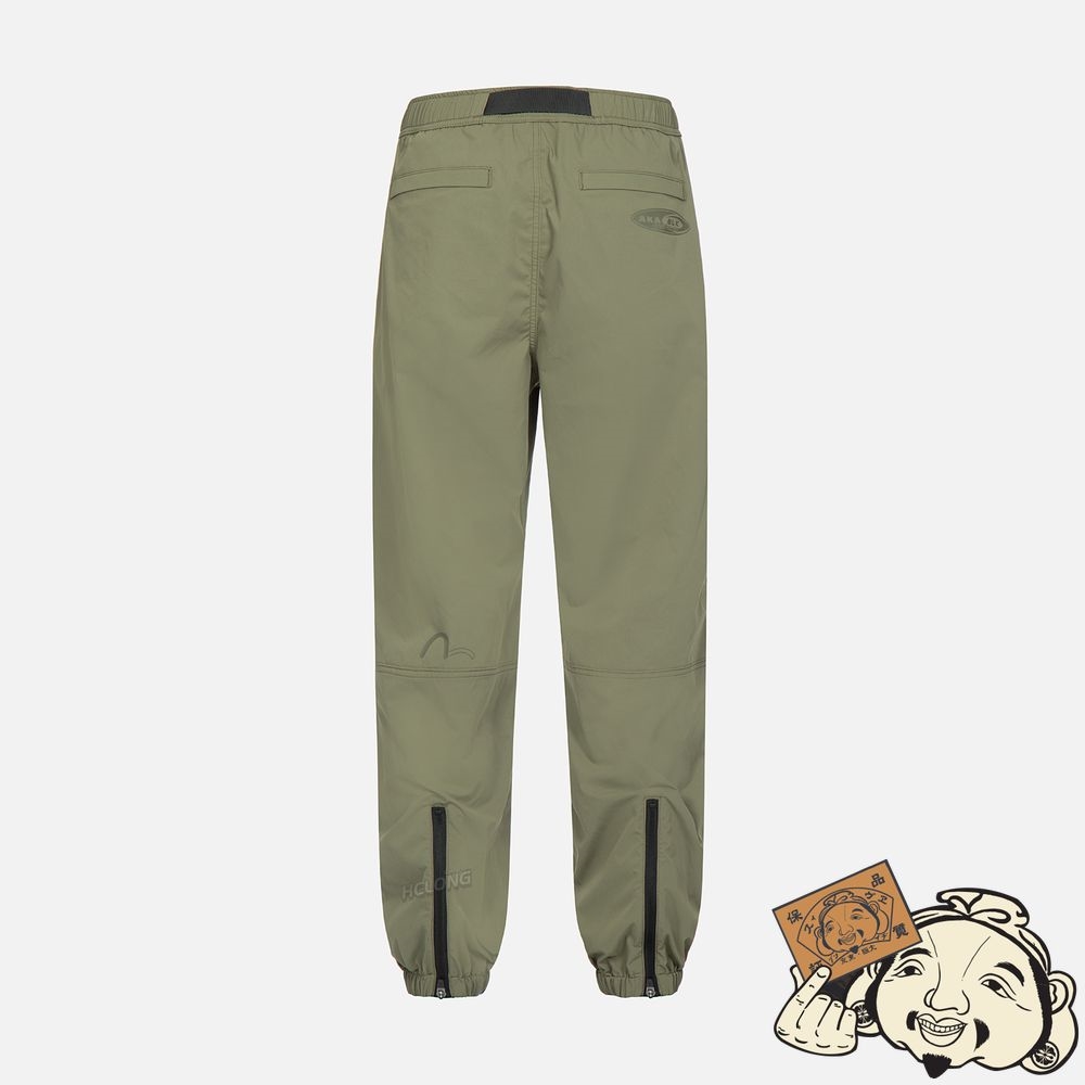 Men Evisu MULTI-ZIPPER UTILITY TAPER PANTS Vert | 389FEKVSC