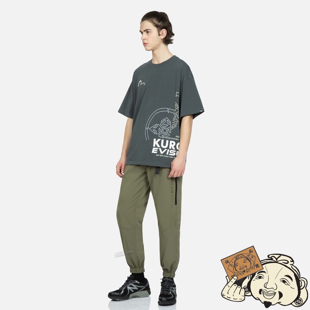 Men Evisu MULTI-ZIPPER UTILITY TAPER PANTS Vert | 389FEKVSC