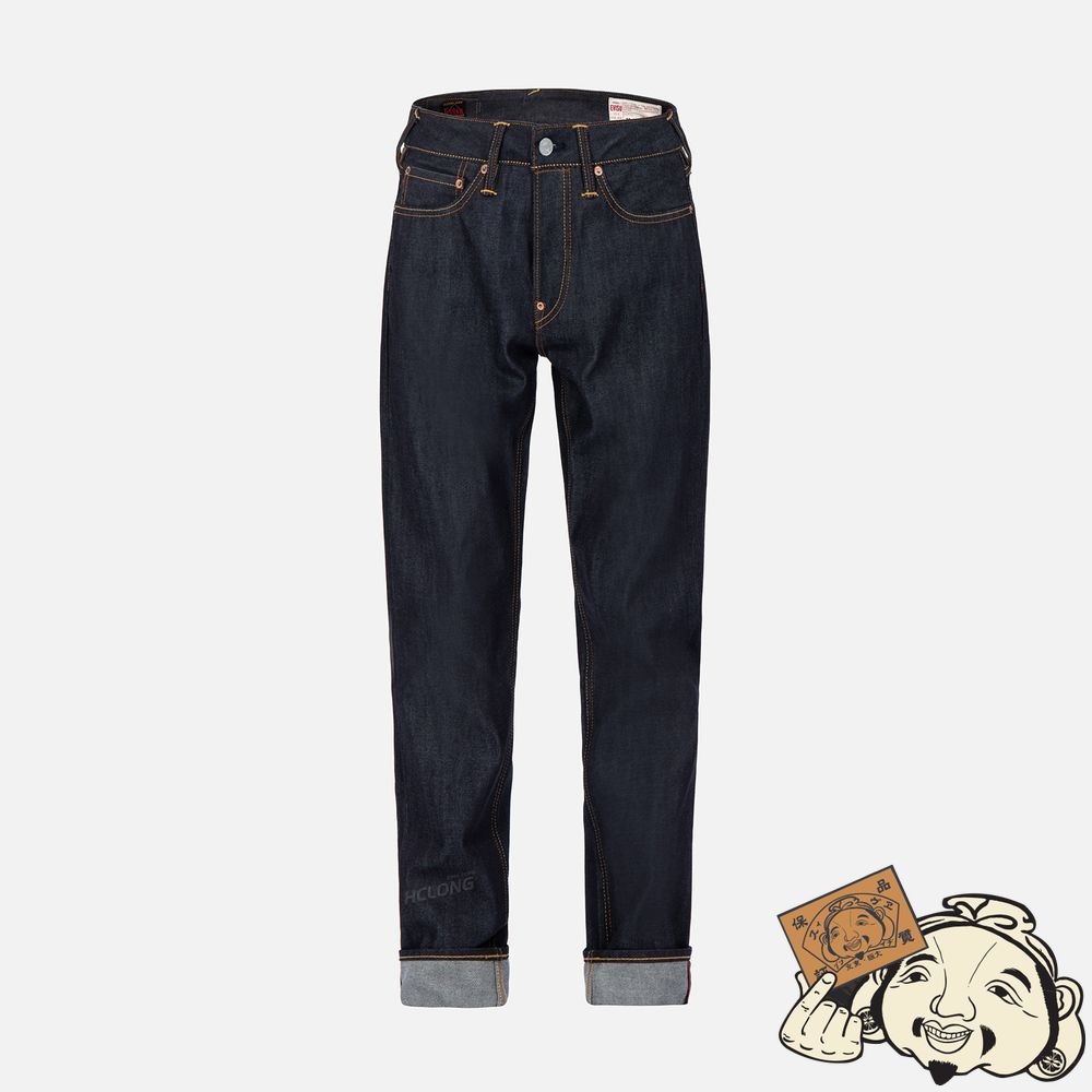 Men Evisu OFF-WHITE SEAGULL CARROT FIT RAW DENIM JEANS #2017 Indigo | 842UEFNTX